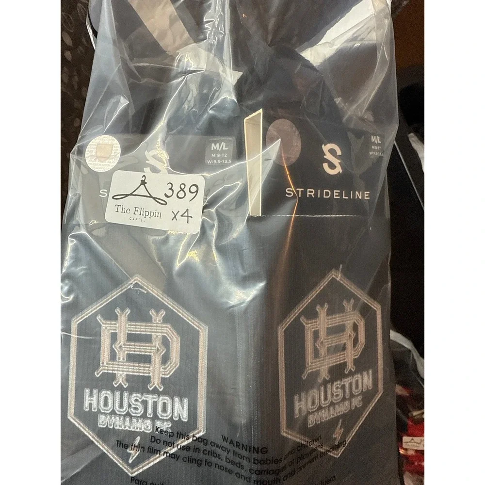 Houston‎ Dynamo FC Strideline Premium Black Soccer Socks M L